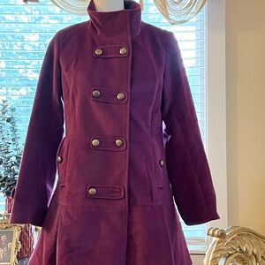 Women's Purple Double-Breasted Coat